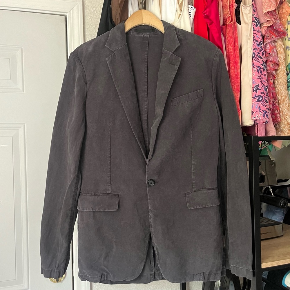 ALL SAINTS grey men’s‎ one button long sleeve blazer suit jacket